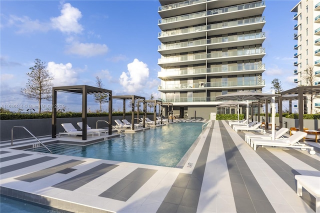 view of pool with a patio