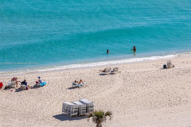 water view featuring a beach view