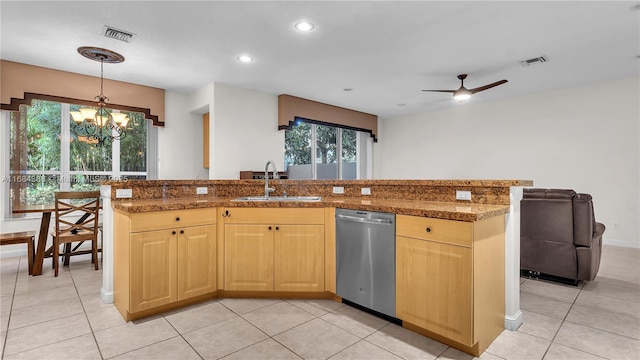 4795 S Classical Blvd, Delray Beach, FL 33445 - kitchen featuring a sink, stainless steel dishwasher, a healthy amount of sunlight, and visible vents