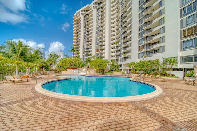 view of pool with a patio area