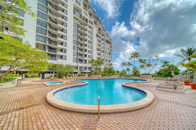 view of pool with a patio