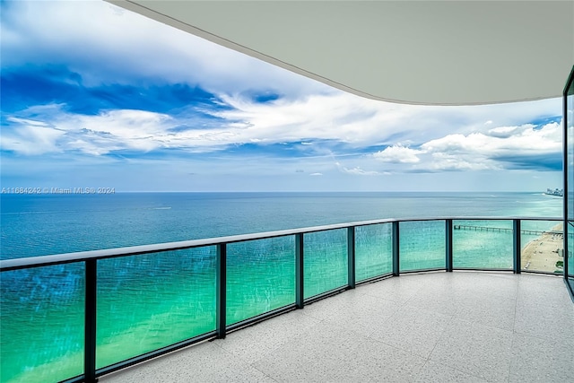 balcony with a water view