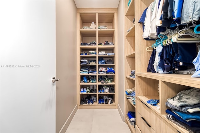 view of walk in closet