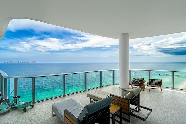 balcony with a water view