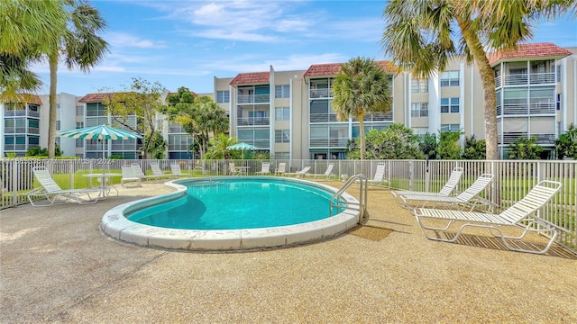 view of pool with a patio