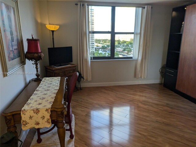 sitting room featuring hardwood / wood-style flooring