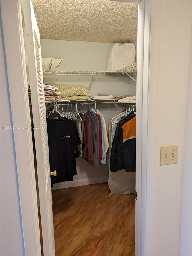 walk in closet featuring hardwood / wood-style floors