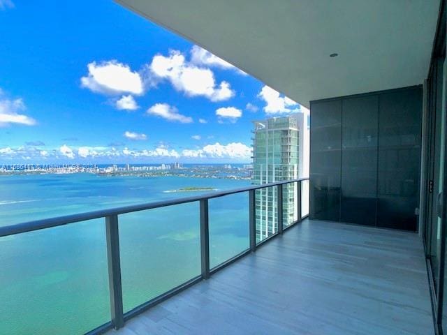 balcony with a water view