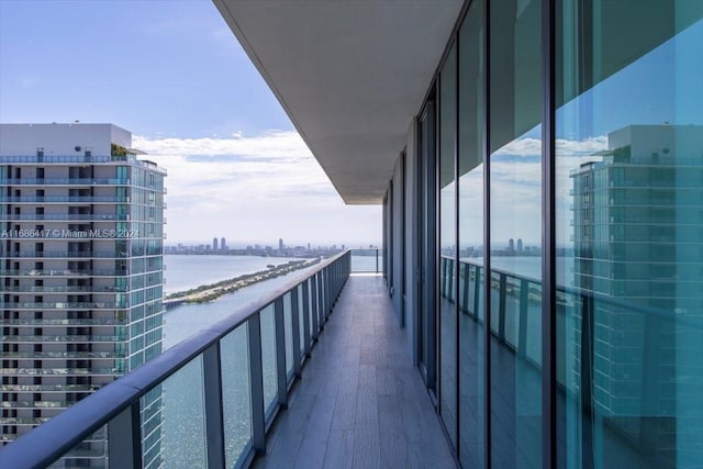 balcony with a water view