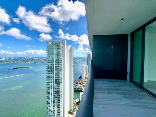 balcony with a water view