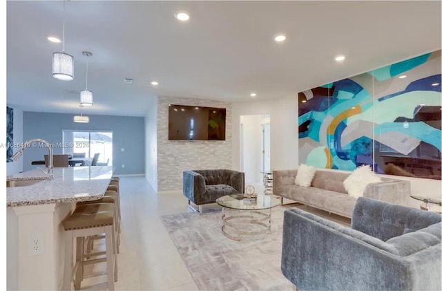2613 SW Harem Cir, Port St Lucie, FL 34953 - living area featuring recessed lighting