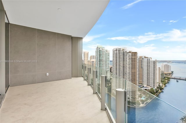 balcony with a water view