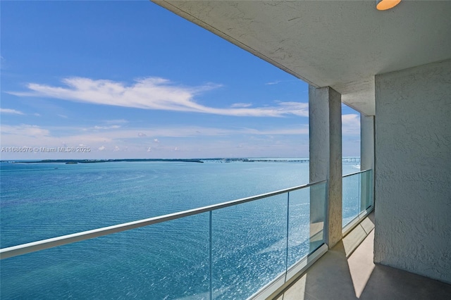 balcony with a water view