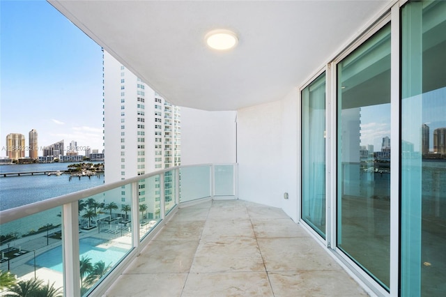 balcony with a water view