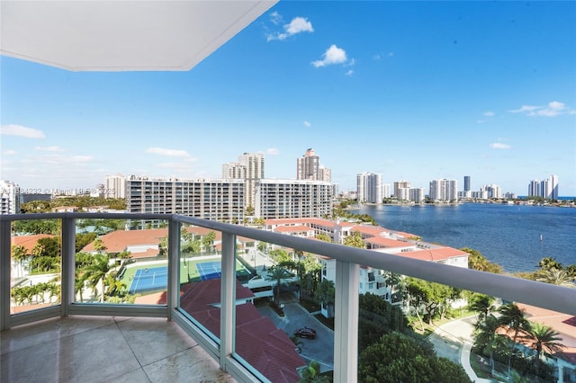 balcony with a water view