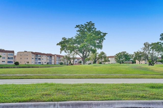 view of home's community with a yard