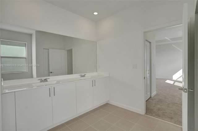 bathroom featuring vanity and tile patterned floors