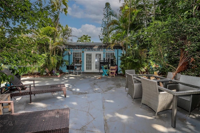 view of patio featuring french doors