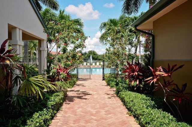 view of patio / terrace featuring a community pool