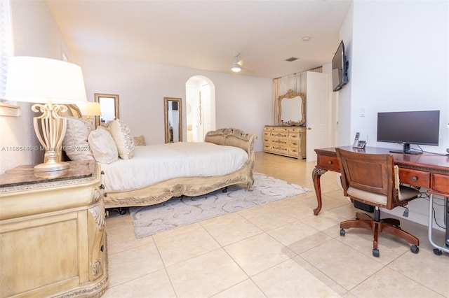 view of tiled bedroom