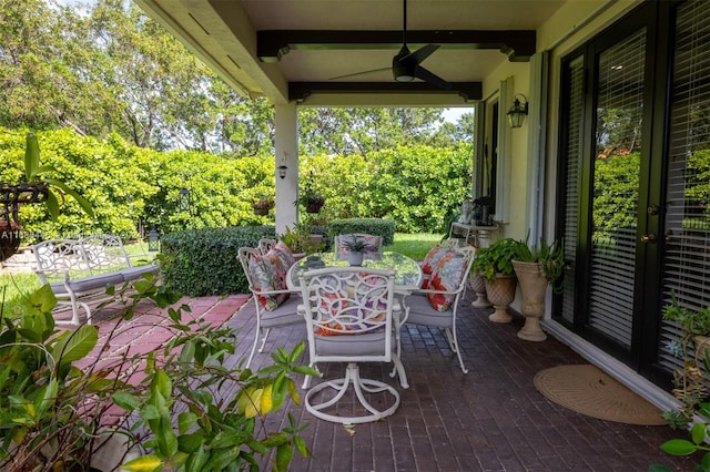 view of patio / terrace with ceiling fan