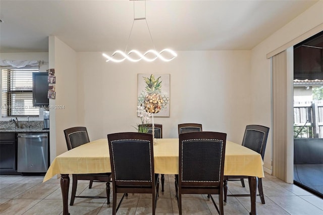 view of tiled dining room