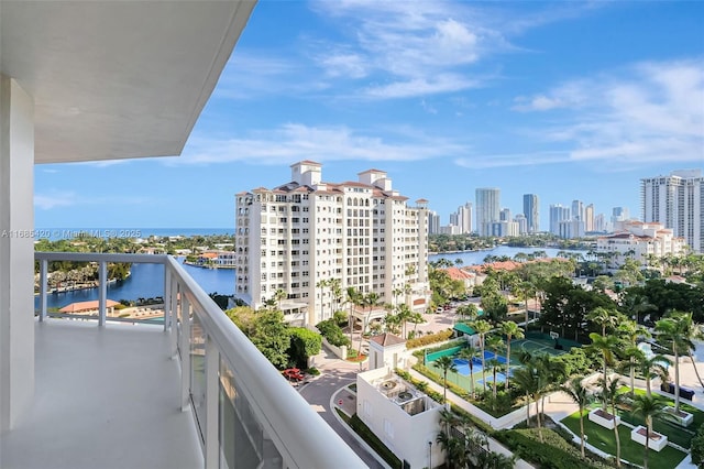 balcony with a water view