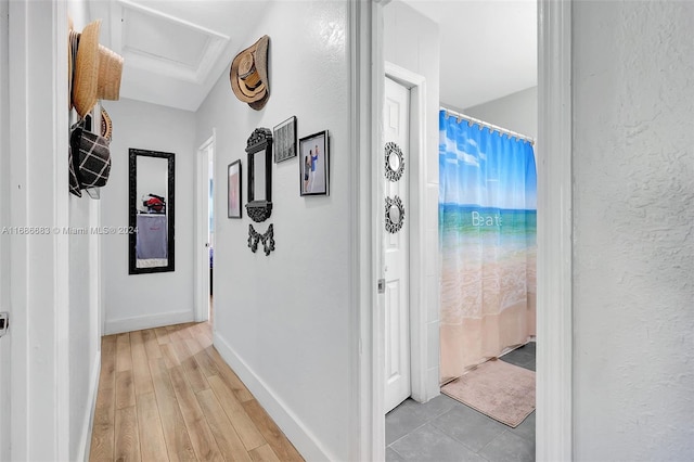 hallway featuring light hardwood / wood-style flooring