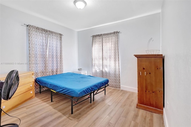 bedroom featuring light hardwood / wood-style flooring