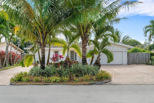 view of front of property featuring a garage