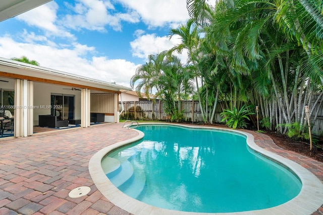 view of pool featuring a patio area