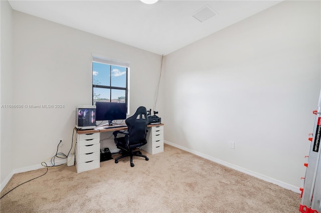 view of carpeted office