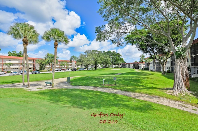 surrounding community featuring a lawn