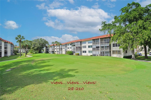 view of home's community featuring a yard