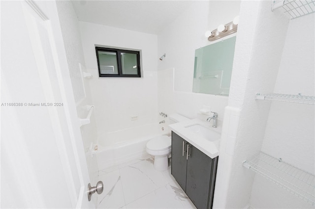 full bathroom featuring vanity, toilet, and shower / bathtub combination