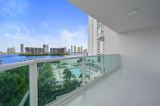 balcony with a water view