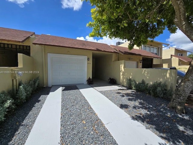 view of front of house with a garage