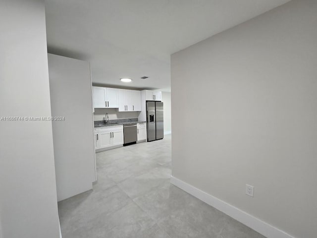 hallway with sink