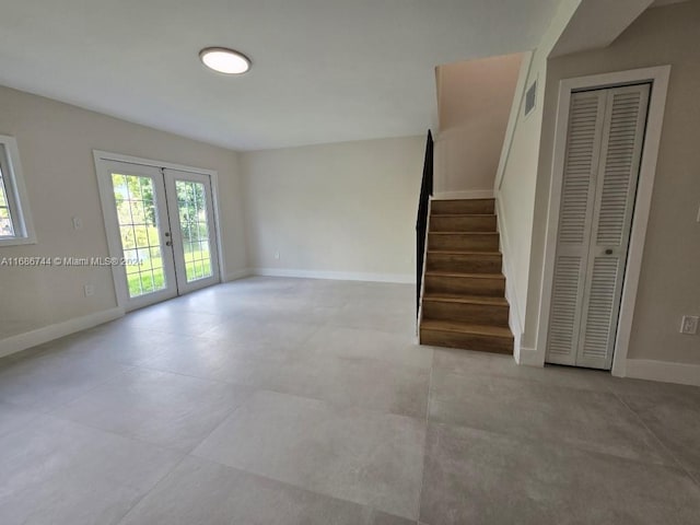 interior space featuring french doors