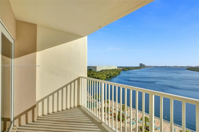 balcony with a water view