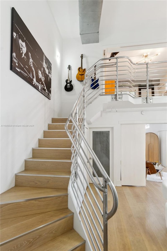 900 4th St Unit 3, Miami Beach, FL 33139 - staircase featuring wood finished floors