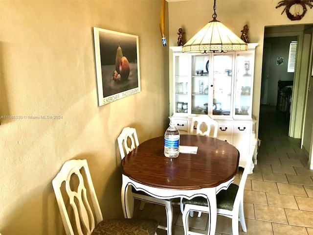 view of tiled dining room