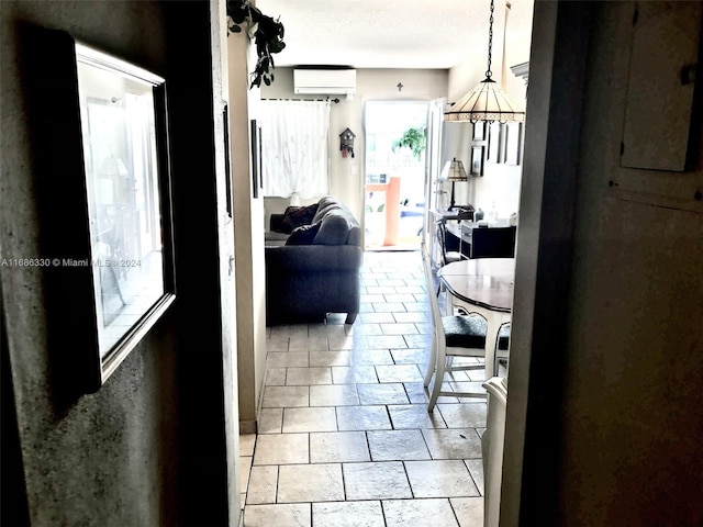 hallway with a wall unit AC