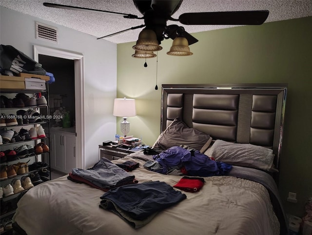 bedroom with a textured ceiling