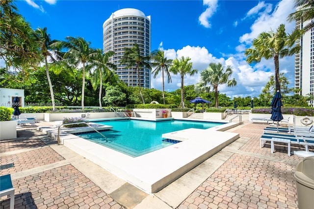 view of pool with a patio