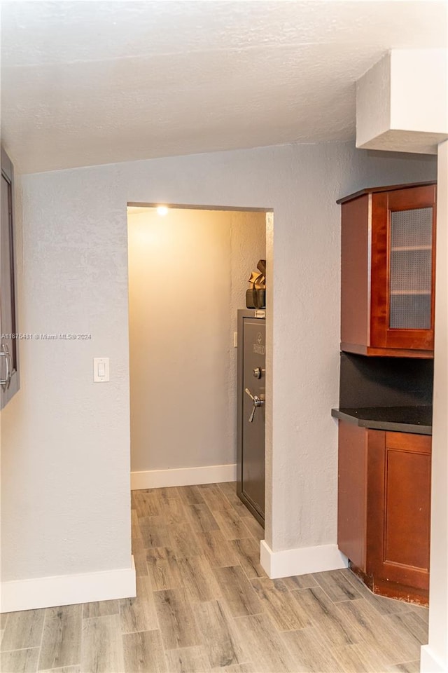 interior space with light hardwood / wood-style floors