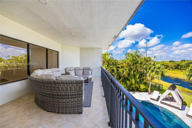 balcony featuring outdoor lounge area