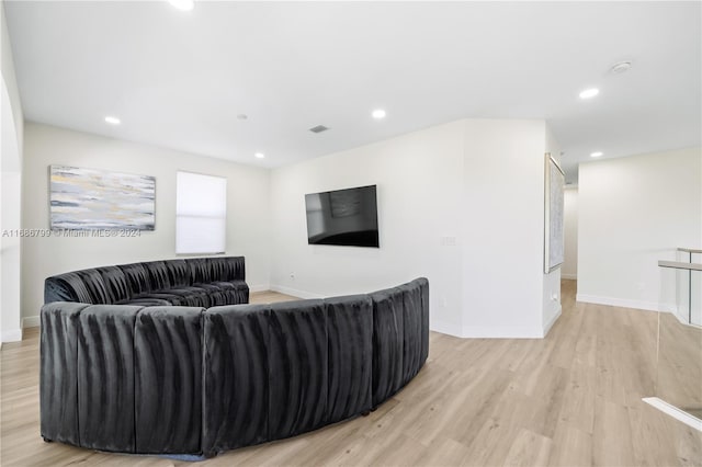 living room featuring light hardwood / wood-style flooring