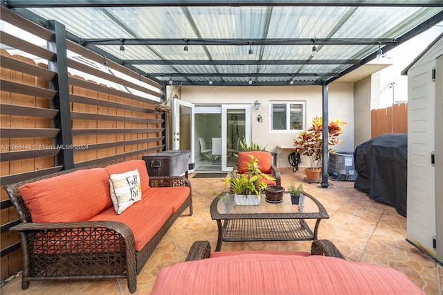 view of patio featuring grilling area