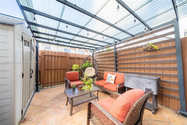 view of patio featuring an outdoor hangout area